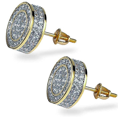 925 Sterling Silver  CZ Hypoallergenic Round Earrings