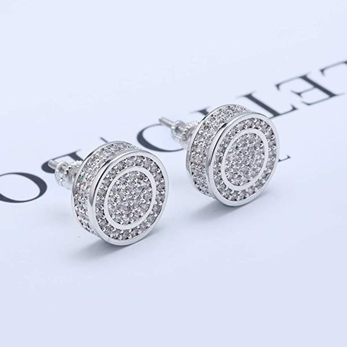 925 Sterling Silver  CZ Hypoallergenic Round Earrings