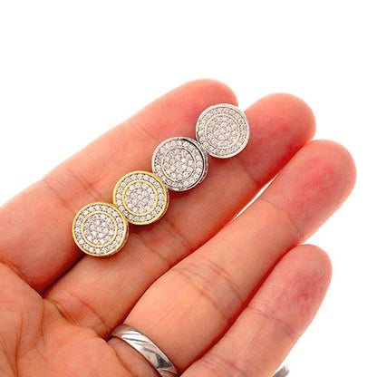 925 Sterling Silver  CZ Hypoallergenic Round Earrings