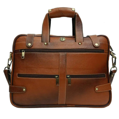 New Collection Genuine Cow Brown Leather Handbag Good Quality Handmade Leather Office Laptop Documental Bag Leather Material Bag