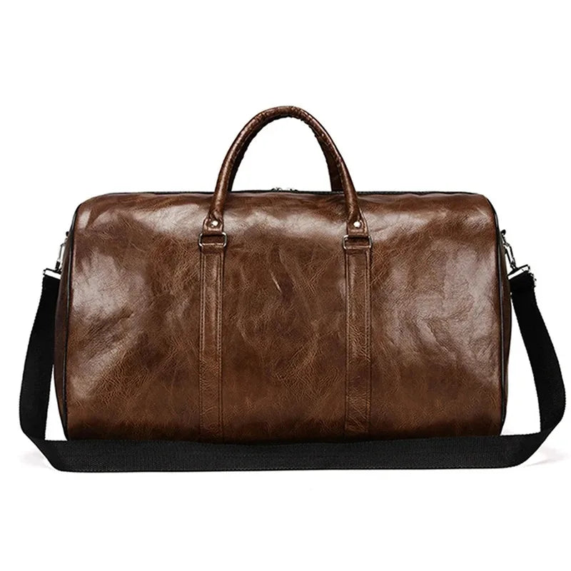 LUOKIR High Quality Men'S Travel Bag Genuine Leather Luxury Luggage Bag Women'S Weekend Duffle Bag Vintage Business Handbag