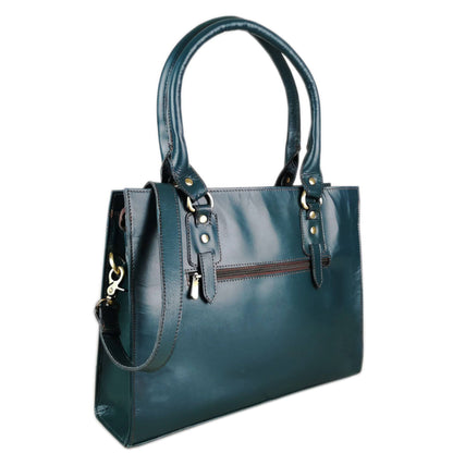 The Signature 15" Leather Laptop Bag, Bottle Green