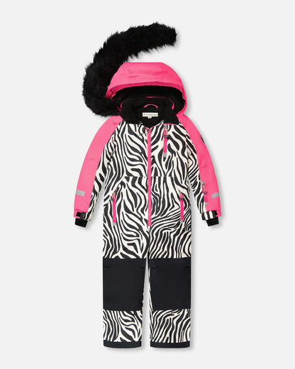 One-Piece Play Snowsuit Zebra Print-2