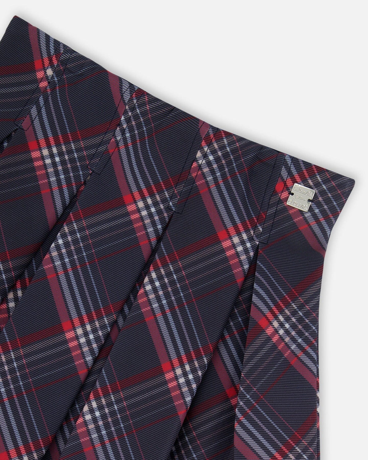 Pleated Milano Skirt Red And Navy Plaid-3