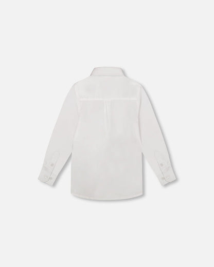 Button Down Long Sleeve Shirt White-2