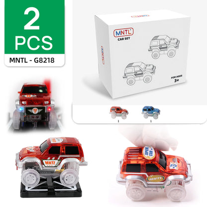 MNTL DIY Rc Car Racing Track Magnetic Toys Kids Railway Car Racing Track Adventure Educational Montessori Building Block Toy Set