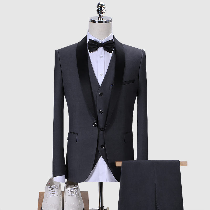 3 Piece Suit Jacket Coat Pants & Vest  Formal Slim Fit Men's-2
