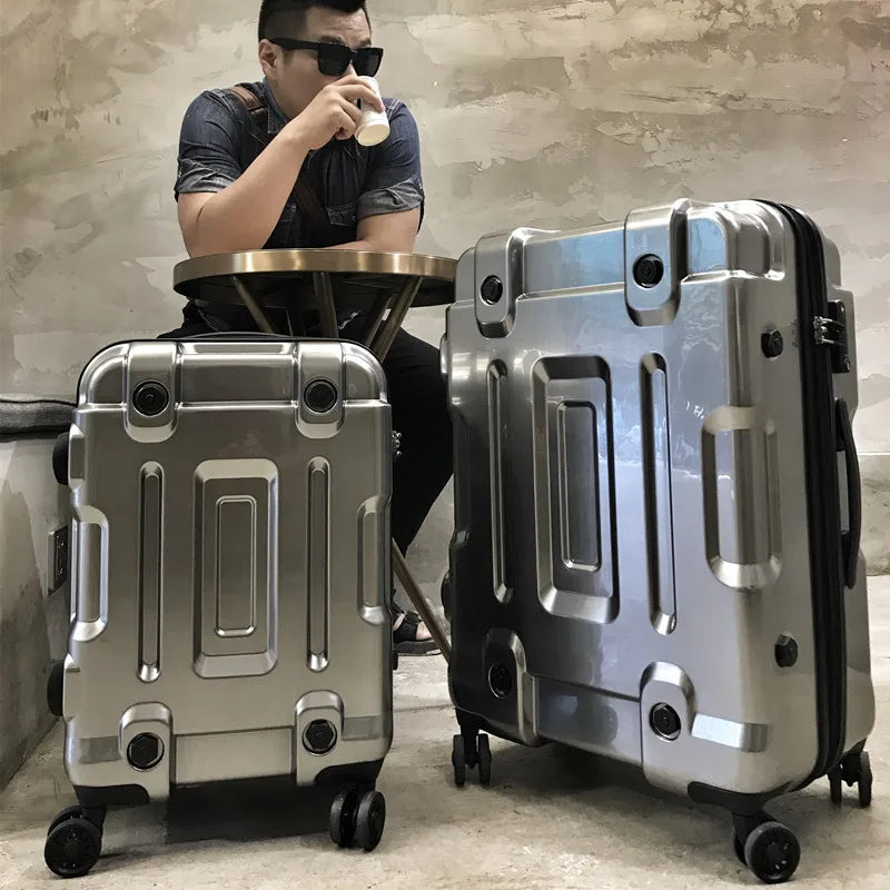 Stylish Aluminium Hard Shell Carry-On Trolley Suitcase with TSA Lock - Perfect for Travel