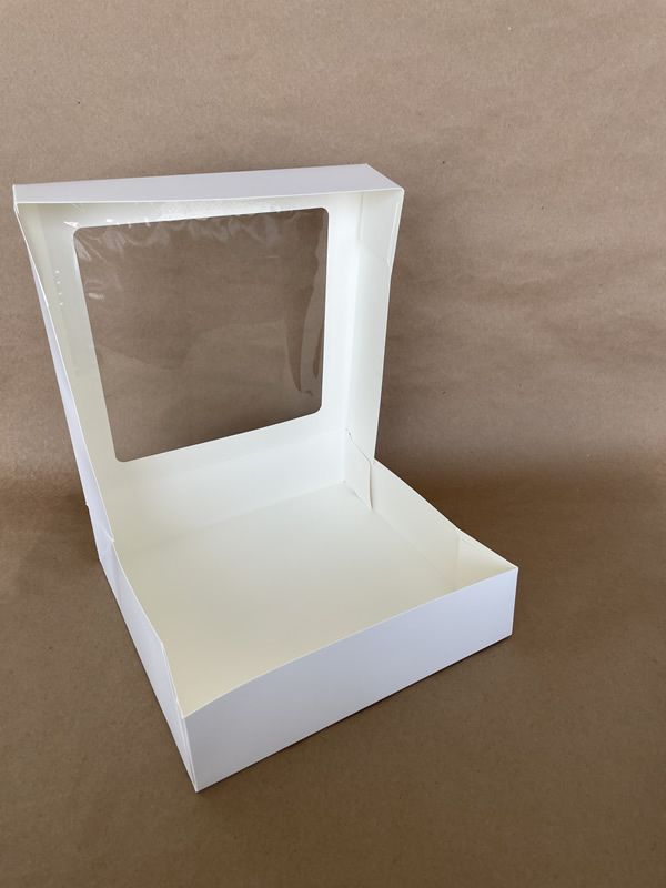 White PLA Window Box 10" x 10" x 2.5" 100 per case - Disposable Take Away Food Packaging - Canadian Distribution-1