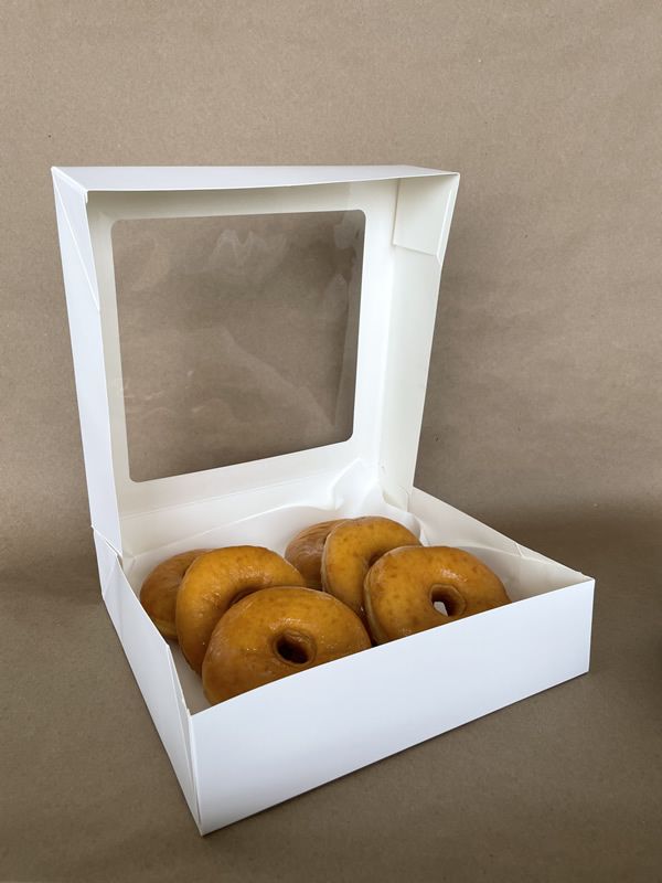 White PLA Window Box 10" x 10" x 2.5" 100 per case - Disposable Take Away Food Packaging - Canadian Distribution-2