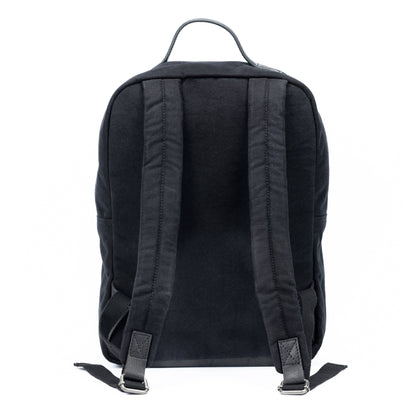 K0023AB | Canvas/Vera Leather Notebook Backpack, full grain, flyaway - Black Color. Nickel Antique accessories, Zipper closure. Dimensions: 29 x 40 x15 cm. Packaging: Tnt bag