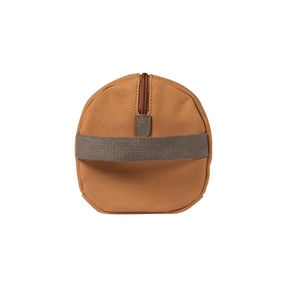 K2005UB | Beauty Case in Canvas 100% Cotton/Full Grain Leather, Naked. Leather color. Side handle. Zipper closure. Dimensions: 25 x 15 x 17 cm. Packaging: Tnt bag