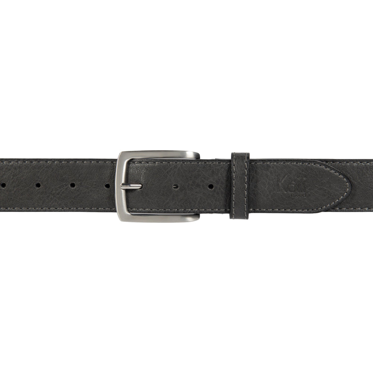 K4008KB | Men's Belt in Leather Lining Pu Finish. Anthracite color. Size: 125 x 3.8 x 0.5 cm (waist 110 cm). Packaging: hard bottom/cover Gift Box