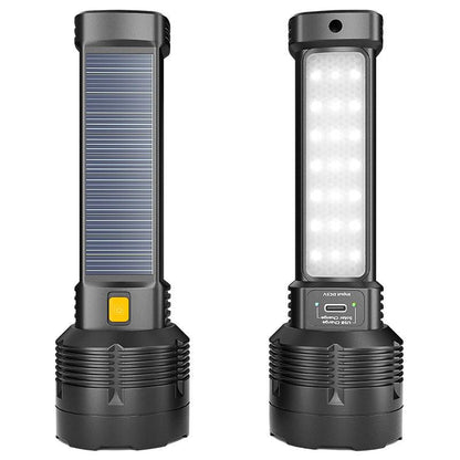 Strong solar flashlight super bright outdoor explosive long endurance with charging portable handheld 100,000 lumns light-2