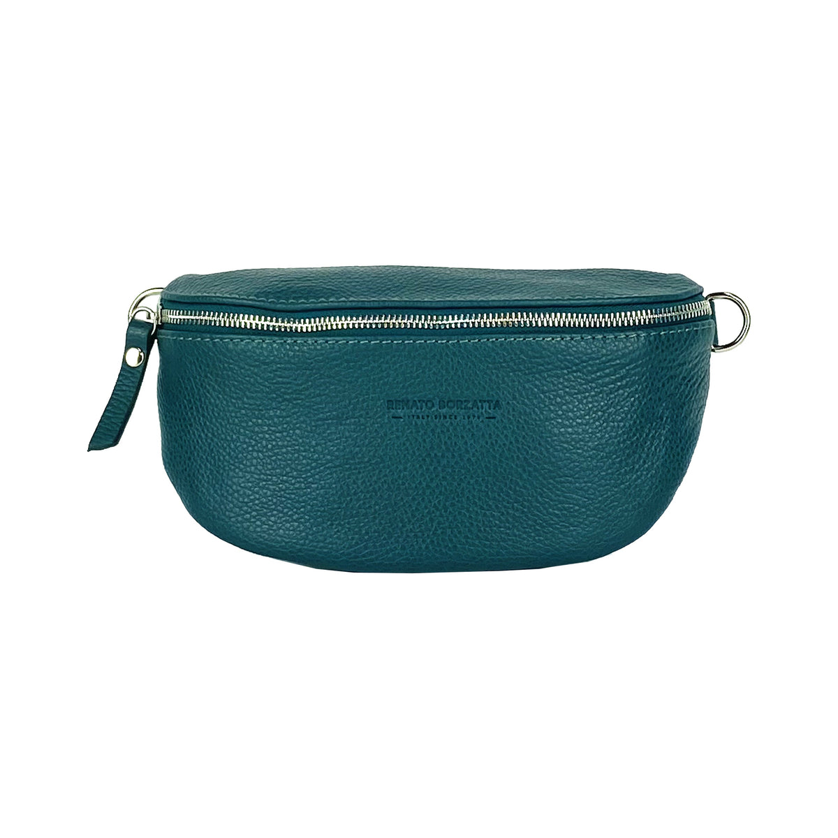 RB1015BZ | Fanny pack with removable shoulder strap in Genuine Leather Made in Italy. Polished Nickel metal snap hook attachments - Brassy color - Dimensions: 24 x 14 x 7