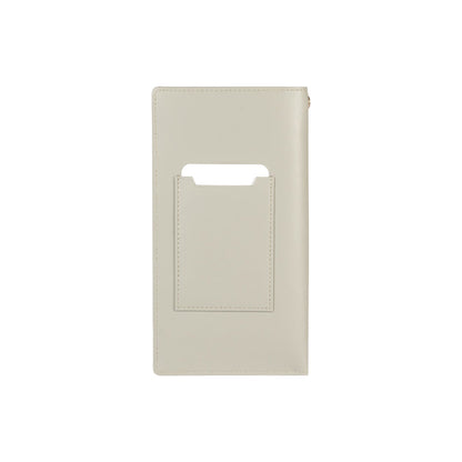 RB1087F | Glasses/Smartphone Case with Shoulder Strap Made in Italy in Genuine Smooth Matte Leather. Color: Gray