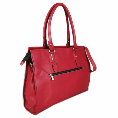 The Signature 17" Leather Laptop Bag, Ruby
