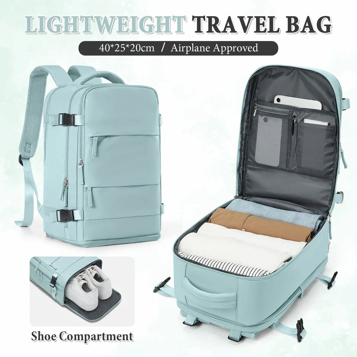 Waterproof Backpack Air Cushion Support Blue