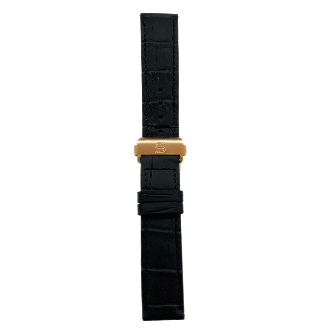 Black Leather - Rosegold Clasp-0