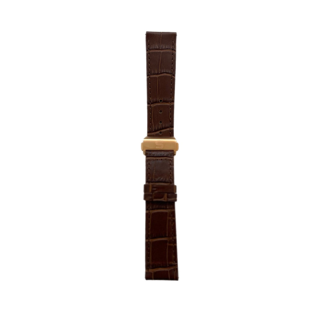 Brown Leather - Rosegold Clasp-0