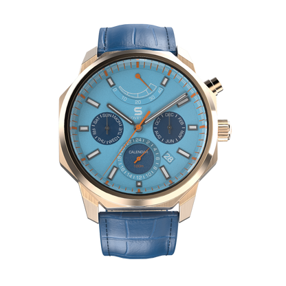 Blue Leather - Rosegold Clasp-1
