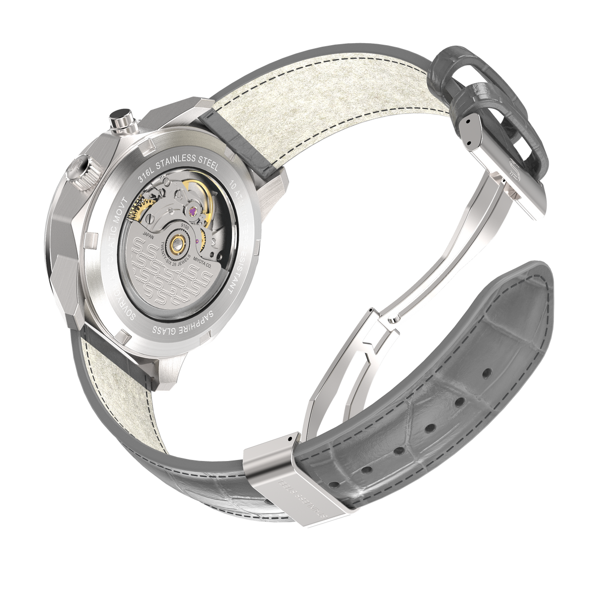 Grey Leather - Steel Clasp-3