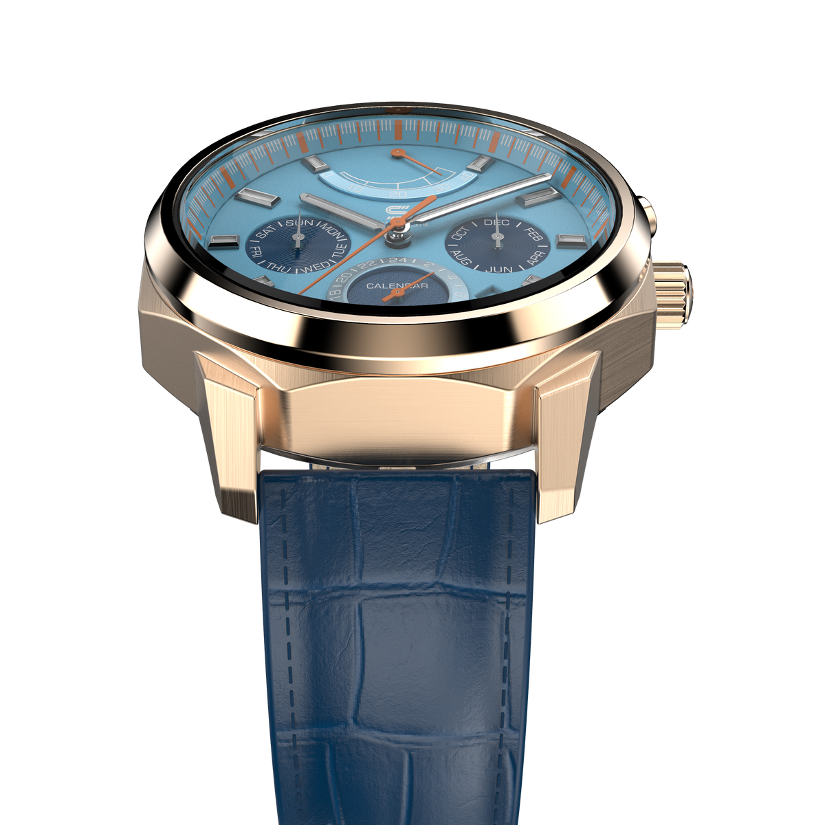 Blue Leather - Rosegold Clasp-2