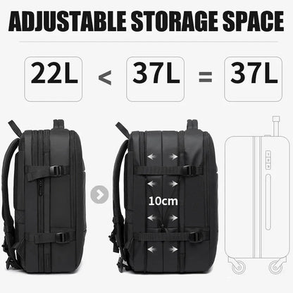 Expandable Travel Backpack Black