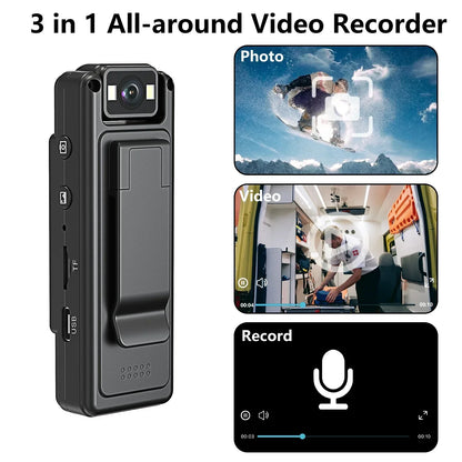 Mini 1080P Body Camera Digital with 64GB Black-4