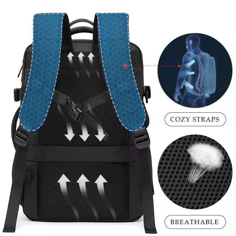 Expandable Travel Backpack Black