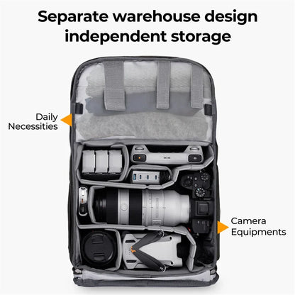 Camera Backpack for Camping Black