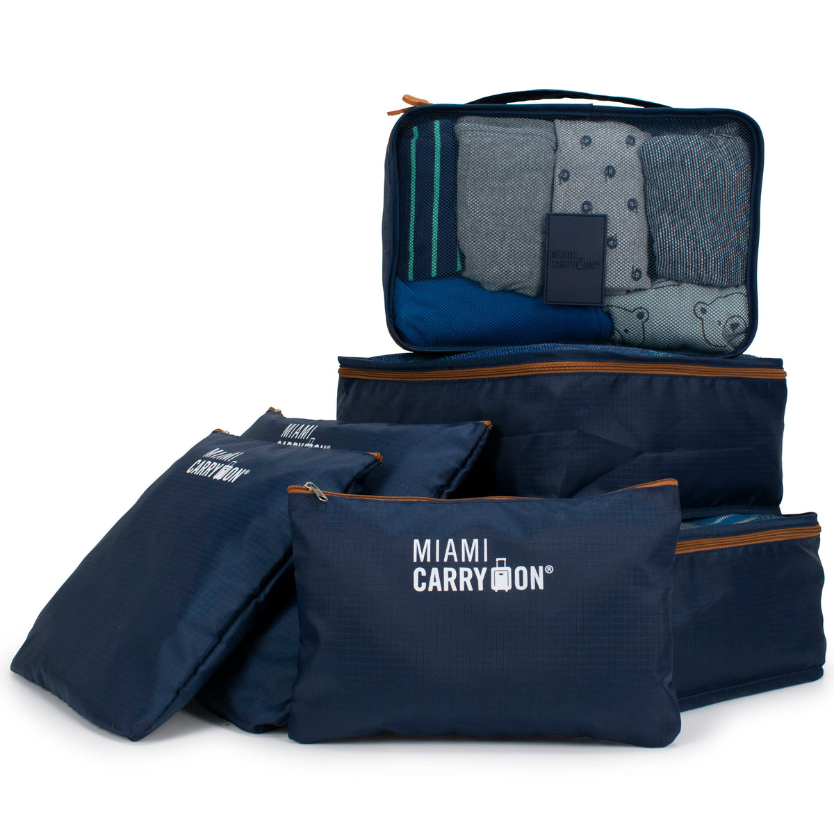 Foldable 6 Piece Packing Cubes - 2 Pack