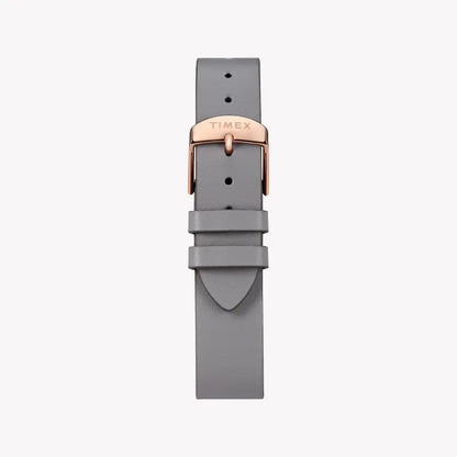 Timex Women's Gray Leather Watch, White Dial | Tw2t45400-2