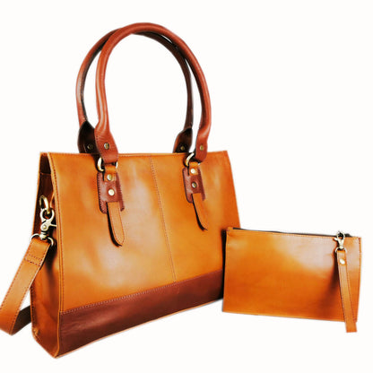 The Signature 15" Leather Laptop Bag, Tan