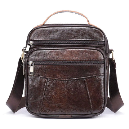 Male Small Leather Side Bag Genuine Leather Men Fashion Crossbody Shoulder Bag Messenger Bags for Men