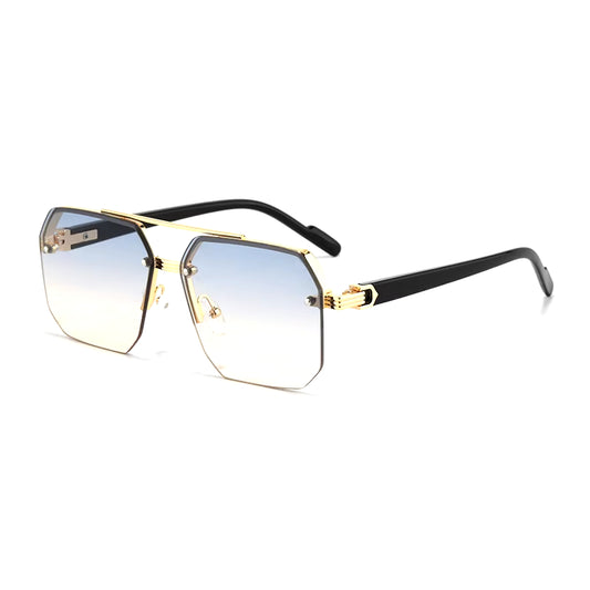 Metal Sunglasses with Double Bridges - UV400 Gradient Shades