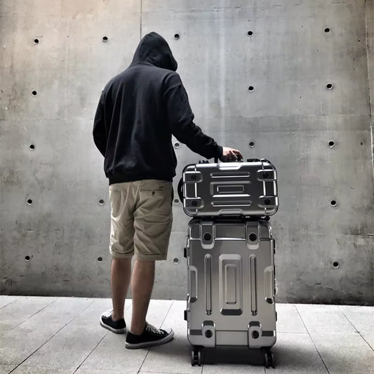 Stylish Aluminium Hard Shell Carry-On Trolley Suitcase with TSA Lock - Perfect for Travel