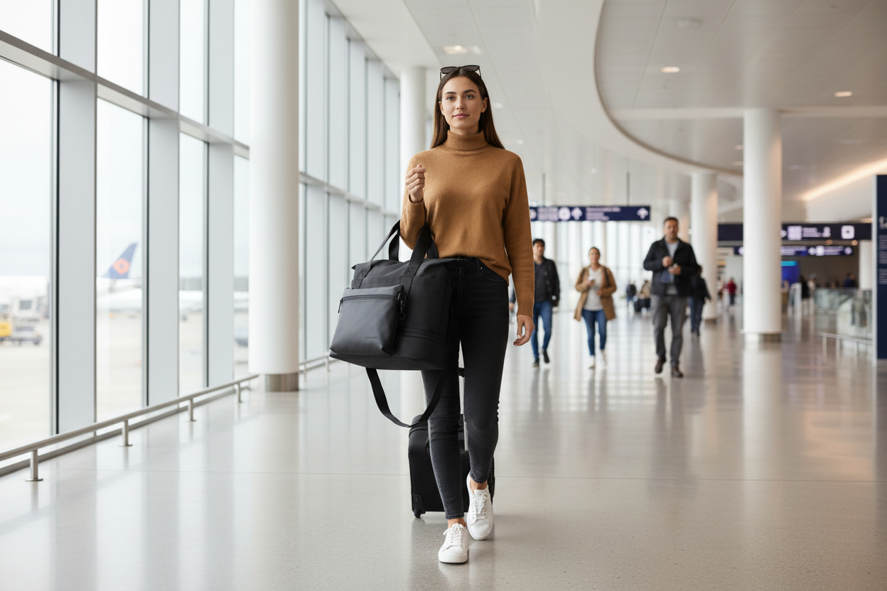 Airport travel scene
