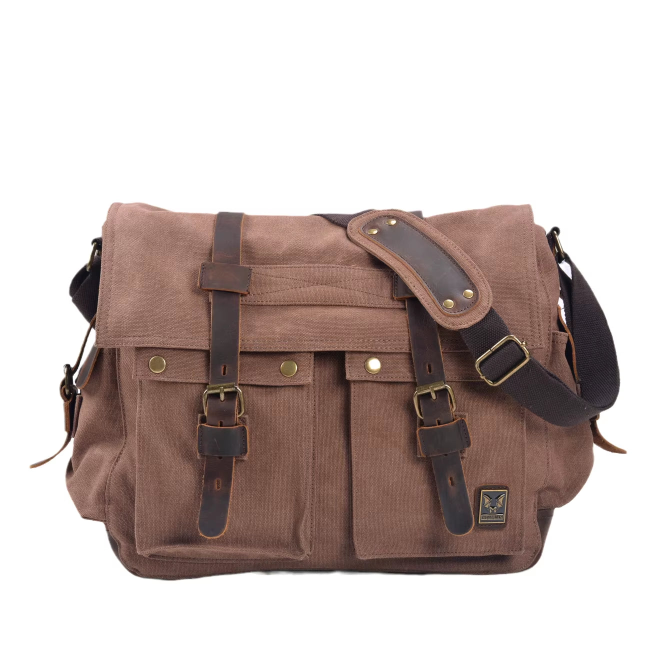 Canvas Leather Men Messenger Bags Big Satchel Shoulder Bags Male Laptop Briefcase Travel Handbag