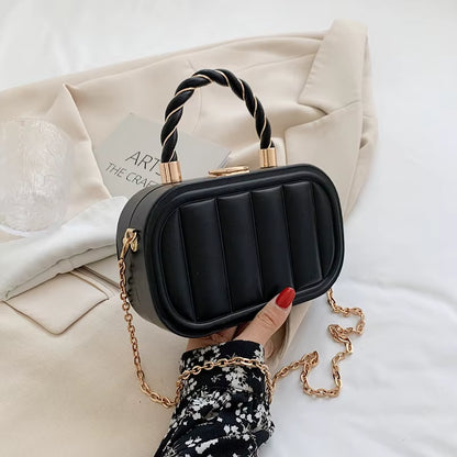 Women Chain Suitcase Messenger Bags PU Leather Small Crossbody Bags Blue White Designer Shoulder Bags Clutch Evening Party Bag