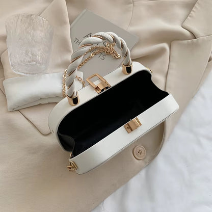 Women Chain Suitcase Messenger Bags PU Leather Small Crossbody Bags Blue White Designer Shoulder Bags Clutch Evening Party Bag
