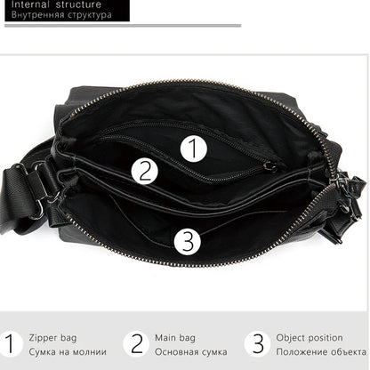 100% Shoulder Bag Leather Men'S Bag Genuine Leather Black Men'S Designer Bags Leather Crossbody Messenger Bags Handbags
