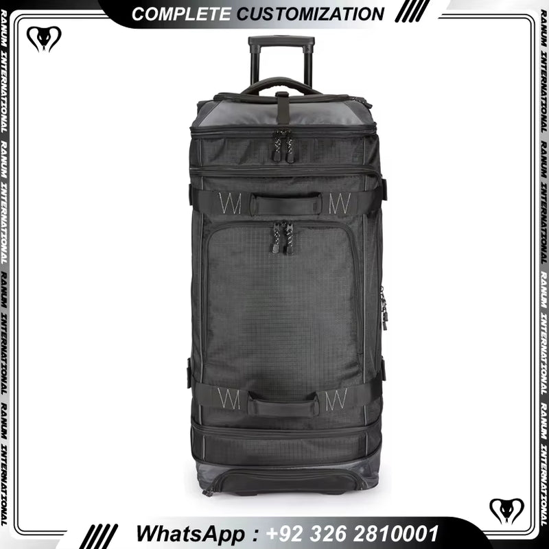 Leather Travel Trolley Durable Carry on Luggage Lightweight Airport Carryall Customizable Luggage Trolley