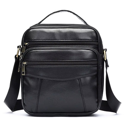 Male Small Leather Side Bag Genuine Leather Men Fashion Crossbody Shoulder Bag Messenger Bags for Men