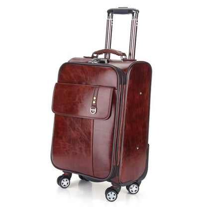 Premium Quality Wholesale Price Leather Made Trolley Bags Set Bulk Quantity Hot Sale Competitive Price Leather Trolley Bags