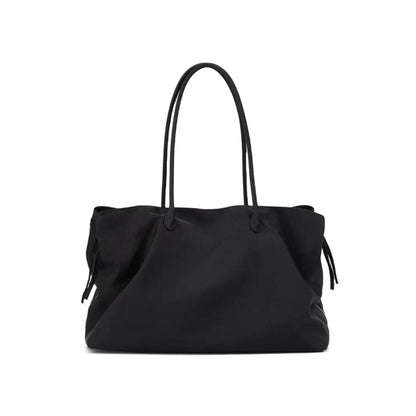 Lightweight Nylon Large Capacity Commuter Tote – Slouchy Triple-Compartment Bag with Fringe Detail