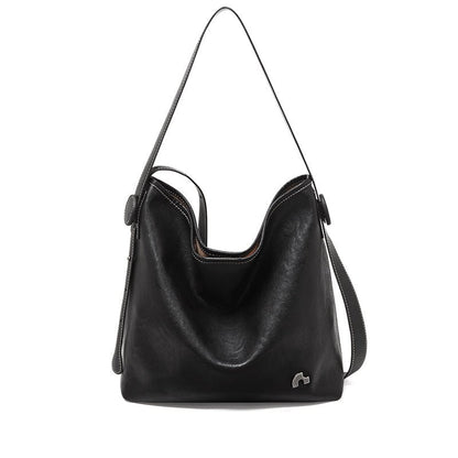 Vintage Leather Slouchy Tote Bag