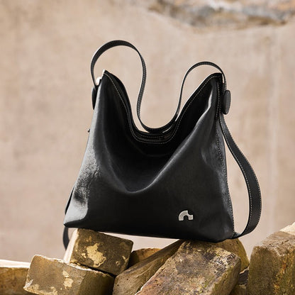 Vintage Leather Slouchy Tote Bag