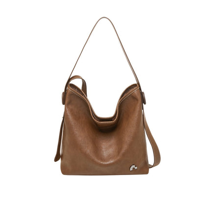 Vintage Leather Slouchy Tote Bag